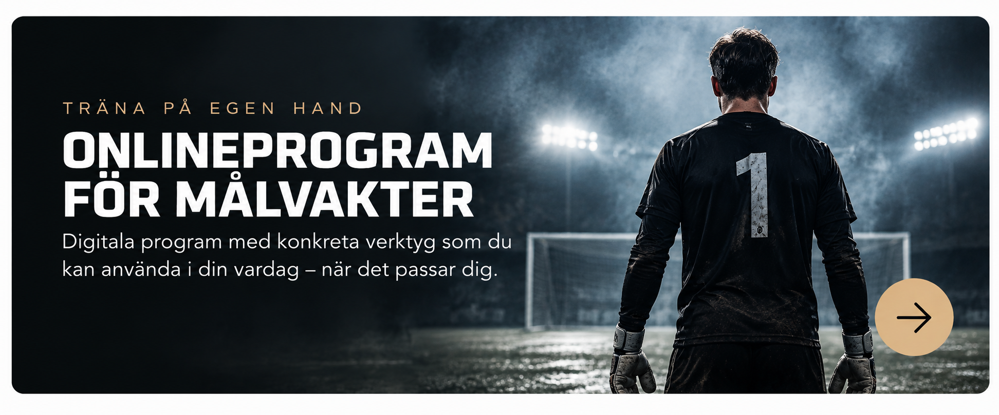 Cinematiskt målvaktsprogram i dimmig stadion
